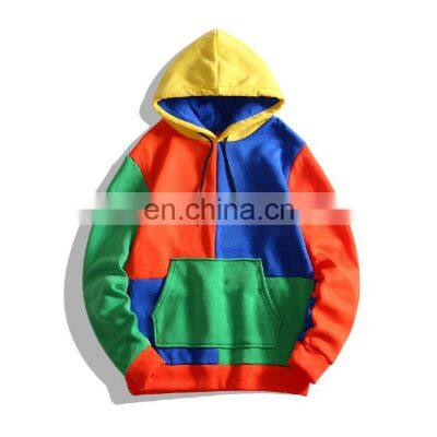 Factory Outlet 2021 Christmas Fall Winter Fashion Explosion Style Color Block Sweatshirt Pullover Hooded Casual Jacket