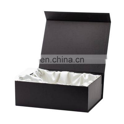 Custom logo packaging box for hair extension matte lamination folding box with insert flap top with magnetic closure flip box