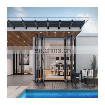 Double Glazing Lowe Bi Fold Door/Accordion Aluminum Glass Patio Exterior Bi fold Door