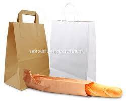 Customized wholesale kraft paper bag with flat handle Paper Grocery Sacks
