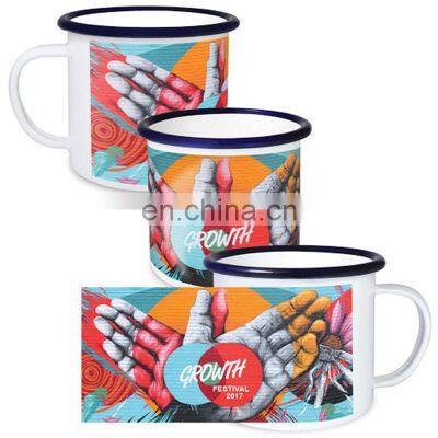 wholesale colorful printing classic sublimation guaranteed quality iron speckled enamel enamel mug