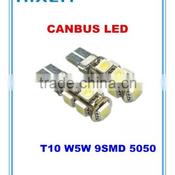 canbus led car light T10 W5W 9SMD 5050 error-free led car light