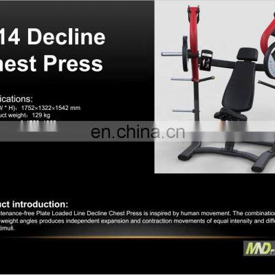 Commercial Chest Press Machine Gym Pin Loaded Fitness Strength Training Gym Equipment Decline Chest Machine PL14 photo-3