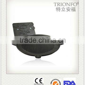 Buy direct from China factory Thread interior bottom pre-seasoned cast iron grill pan