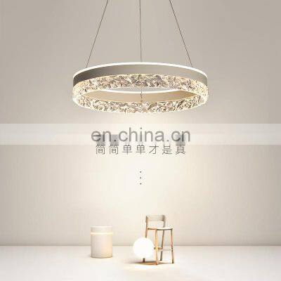 Round Acrylic LED Pendant Lights for Kitchen Luxury Modern Dining Room Indoor Bedroom Chandelier