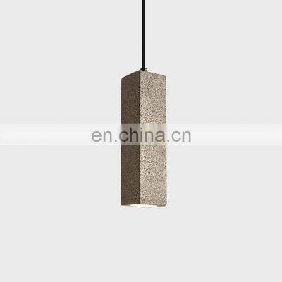 Creative cement bar restaurant lamp simple coffee shop Loft terrazzo strip single head bedroom bedside chandelier