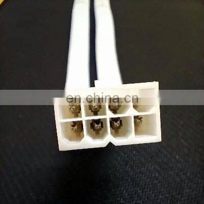 Braided 8 Pin Female to Dual 8 Pin Male GPU PCI Express White Splitter Power Adapter PCIE Cable With Sleeve