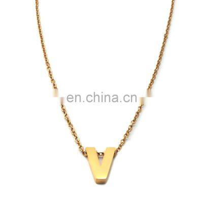 Gold Plated 18K Gold Plated Filled Pendant Charm A-Z Stainless Steel Letter Alphabet Initial Necklace photo-3