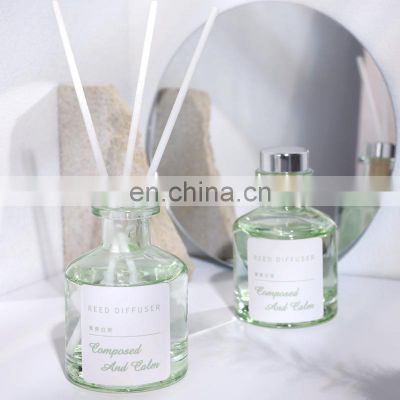 Wholesale Amazon hot-selling Luxury Colorful Glass Bottle Home Sustainable Essential oil  Reed Diffuser with  Scented Sticks