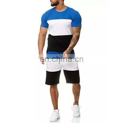 Summer Tracksuit Summer Men 2 Piece Set 2022 OEM Custom Men Summer 2 Piece Cotton Short Sleeve Tracksuit Sets T Shirt And Short