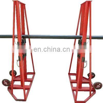 Good price and high quality wire cable adjustable reel stands with hydraulic jacks drum jack