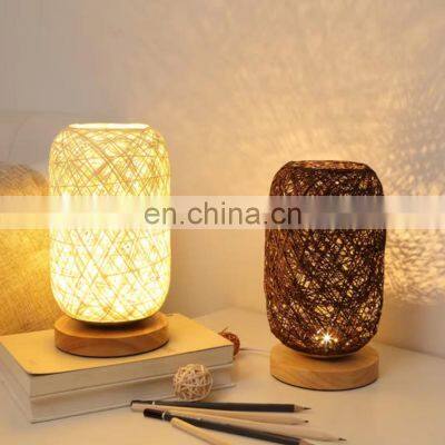 Unique Hot Sale Boho Rattan Style Table Lamp Decorative Kid's Room Bedroom LivingRoom Vietnam Manufacturer