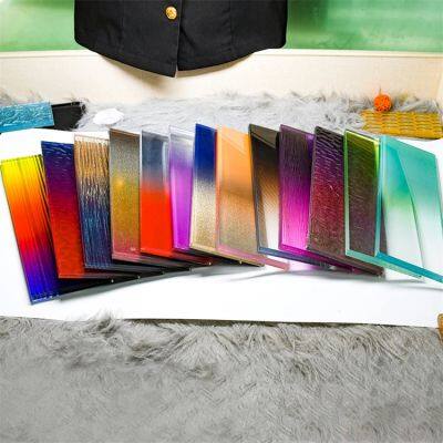 Novel Design Decorative Building Fused Glass Art Pattern Stain Hot Melt Tempered Glass photo-5