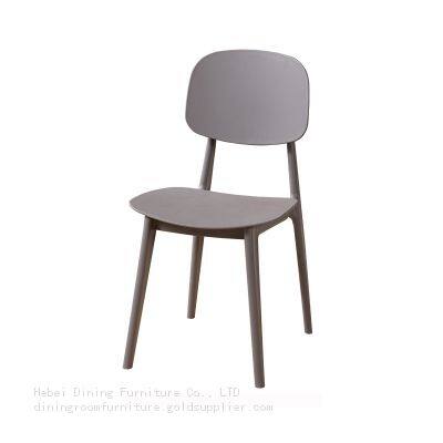 Plastic Dining Chair Semi-Back Curved Seat Cushion DC-N43