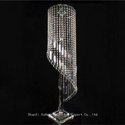 Wholesale Crystal Column Flower Stand Chandelier Candelabra Table Centerpiece For Wedding Decoration