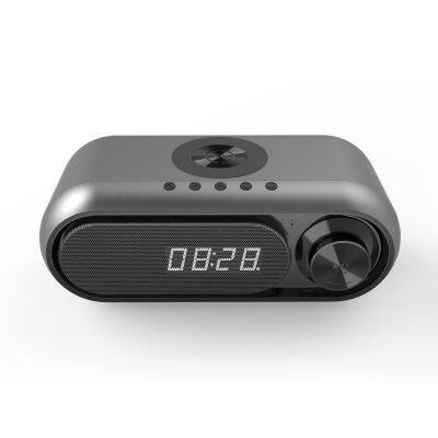 2022 New products Desktop clock bluetooth speakers with wireless charger