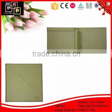 China Best Selling Custom Hotel Leather Waterproof Menu Book photo-3