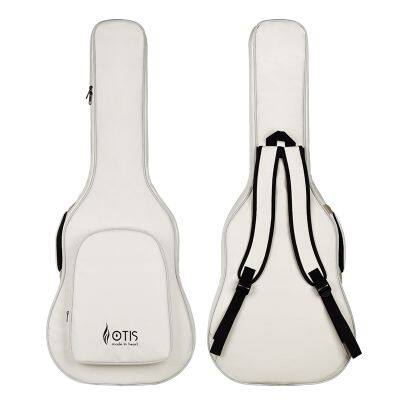 Wholesale Musical Instrument OTIS B6 41-Inch Guitar Bag (High-Density Oxford Cloth) with Khaki-White Fabric & Black Embroidered Logo