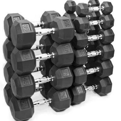 Hexagonal Dumbbell Set With 3 Layer Rack 2.5kg 5kg 7.5kg Rubber Hex Dumbbells photo-2