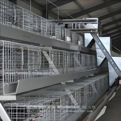 Customized 3-Layer Galvanized Steel Wire Poultry Farm Chicken Battery Cage for Chicken Broiler BOLI