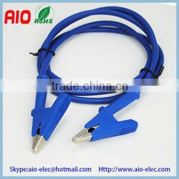 blue alligator clip cable, battery clip cable,crocodile clip cable