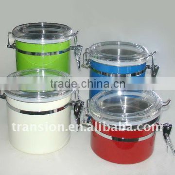 Stainless steel canister set colorful