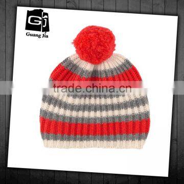Colorful Kids Hat With Red Pom Pom Beanie Hats Wholesale Quality Choice photo-1