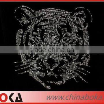 New design tiger hot fix rhinestone transfer motif