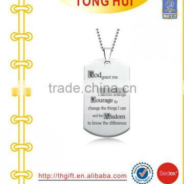 Imitation God dog tag necklace manufacturer jewelry