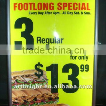 Advertising edge lit led backlit light box