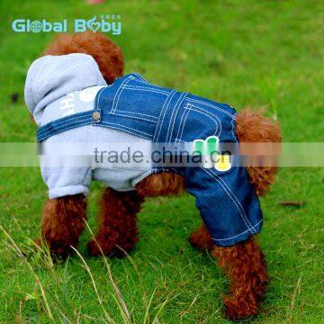 Cool cowboy jumpsuit fleece outdoor hoodie dog clothing for sale