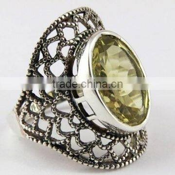 Lovely Deep Lemon Topaz 925 Sterling Silver Ring, Handmade Silver Jewelry, Silver Jewelry India