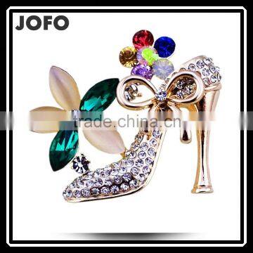 Fashion Rhinestone Diamond High Heeled Shoes Shape Brooch