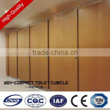 WGY 2016 hot sale wooden color compact hpl public toilet partition