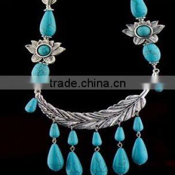 High Quality Alloy Turquoise Natural Stones Necklace FQ-2023