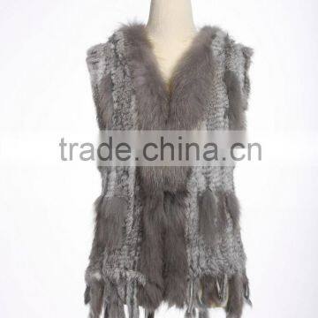 QD663 New Fashion Handknitted Rabbit & Raccoon Vest With Cap 2016 photo-2