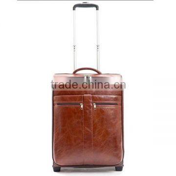 2016 classic design genuine leather luggage bags trolley bags in travels bags/suitcase/luggage for busniess travel