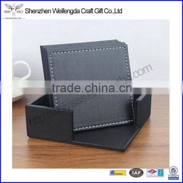 High quality leather drink coaster set for home