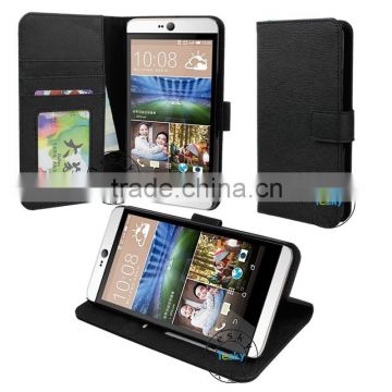 2015 Stylish Leather Case,Black Wallet Case Cover For HTC Desire 826 Leather Case Card Slots