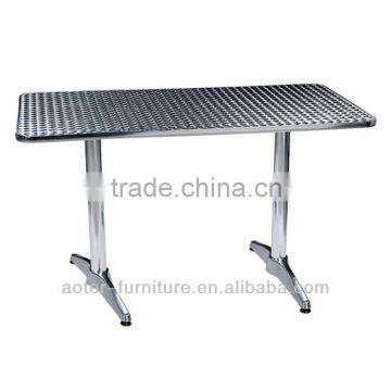 Square aluminium garden single leg dining table