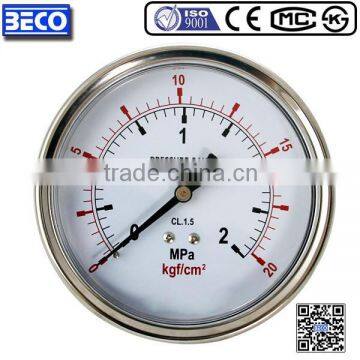 60mm vibration proof dry pressure gauge air compressor pressure gauge