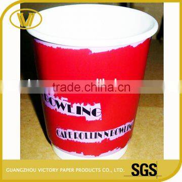 SGS Certification disposable double wall paper coffee cup with printing