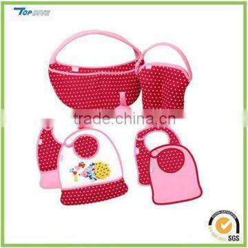 Neoprene newborn girls feeding gift set