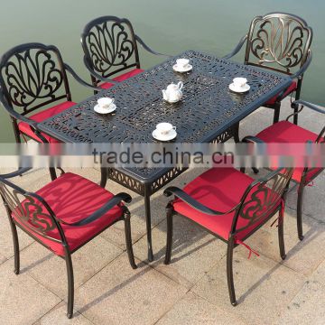 Metal Commercial Garden Patio Outdoor Furniture Rectangular 6 Seat Antique Cast Wrought Iron Dining Table                        
                                                Quality Choice