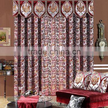 Latest curtain designs double swag curtain with valance curtain