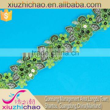 T0105-4A Factory Sale Polyester Sequins Embroidery Lace Trims Dress Decoration photo-2