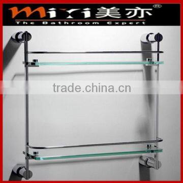 2014 new design high quality bathroom 2 tier glass shelf shampoo holder