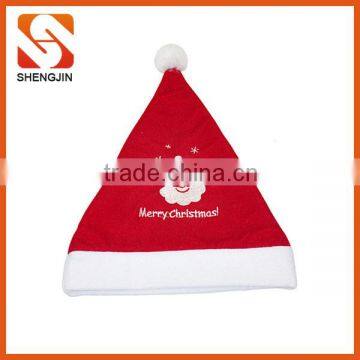 SJ-6909 Wholesale santa cap fleece embroidered christmas hats