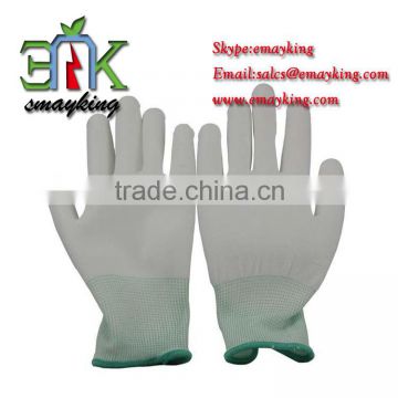 Nylon cleanroom antistatic ESD palm coated gloves