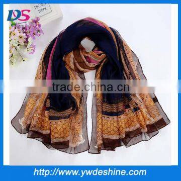 New product high quality digital printing on silk scarf WJ-646